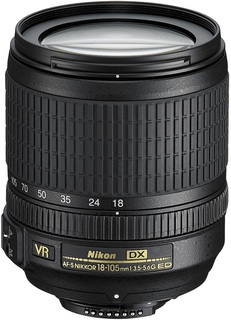 Объектив Nikon 18-105 mm f/ 3.5-5.6G ED VR AF-S DX + бленда (s/ n:34719625) Б/ У
