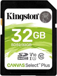 Карта памяти  SD  32 Gb Kingston SDHC, class 10, UHS-I Canvas Select Plus 100MB/ s (SDS2/ 32GB)