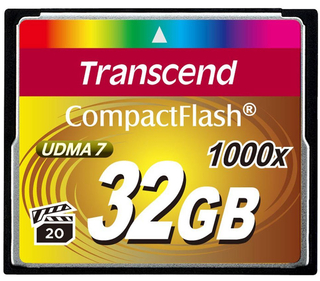 Карта памяти  CompactFlash Card  32 Gb Transcend 1000х, (160 mb/s)