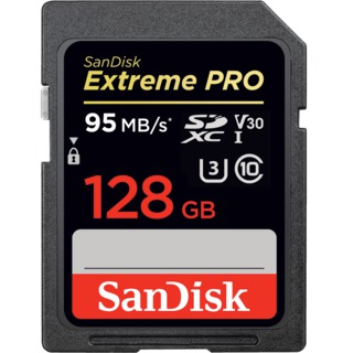 Модуль памяти  SD 128 Gb Sandisk SDXC Extreme Pro, cl 10, 95 Mb/ s, UHS-I U3 (SDSDXXG-128G-GN4IN)