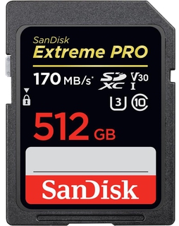 Модуль памяти  SD 512 Gb Sandisk SDXC Extreme Pro, cl 10, 170Mb/ s V30 UHS-I U3 (SDSDXXY-512G-GN4IN)