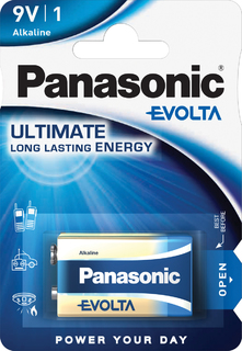 Батарейка Panasonic 9V щелочная Evolta в блистере 1шт 6LR61EGE/ 1BP