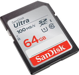 Карта памяти  SD  64 Gb Sandisk SDXC Ultra, class 10, 100Mb/ s (SDSDUNR-064G-GN6IN)