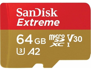 Карта памяти  Micro SD  64 Gb Sandisk Extreme Plus, 170Mb/ s UHS-I A2 C10 V30 U3, SDSQXBZ-064G-GN6MA