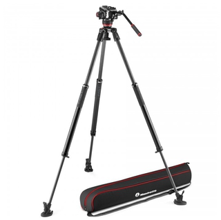 Профессиональный видеоштатив Manfrotto FAST с одинарными ногами + голова 504X, карбоновый