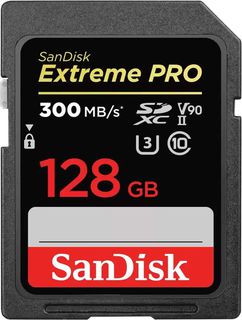 Карта памяти  SD 128 Gb Sandisk SDXC Extreme Pro, cl 10, 300Mb/s, V90, UHS-II (SDSDXDK-128G-GN4IN)