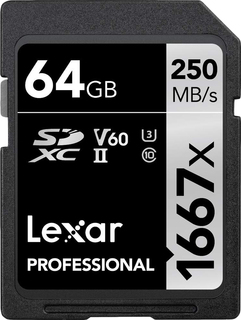 Карта памяти  SD  64 Gb Lexar 1667x (250 Mb/s)