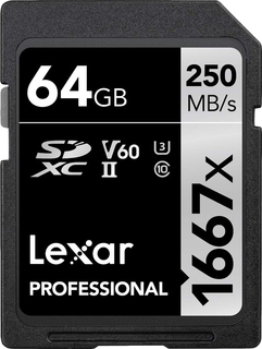 Карта памяти SD Lexar 64 gb sd 250 mb/ s - 1667x