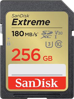 Карта памяти  SD 256 Gb Sandisk SDXC Extreme 180MB/s, cl 10, V-30,UHS-I U3 (SDSDXVV-256G-GNCIN)