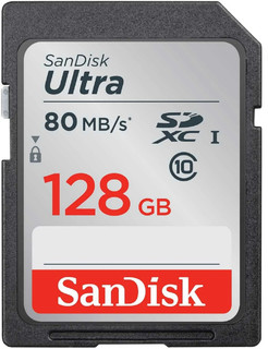 Карта памяти  SD 128 Gb Sandisk Ultra SDHC/ SDXC UHS-I, 140mb/ s* (SDSDUNB-128G-GN6IN)