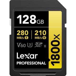 Карта памяти  SD 128 Gb Lexar SDXC Professional 1800x UHS-II 270/ 180Mb/ s,U3 V60