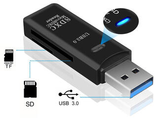 Кардридер USB 3.0 для SD и microSD (новый)