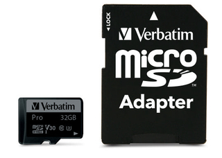 Карта памяти  Micro SD  32 Gb VERBATIM 90MB/ S MICRO SD PRO CLASS 10 UHS-I (SD ADAPTOR) 47041