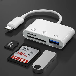 Адаптеп OTG с PD Type-C-A USB/ SD/ mSD (новый)